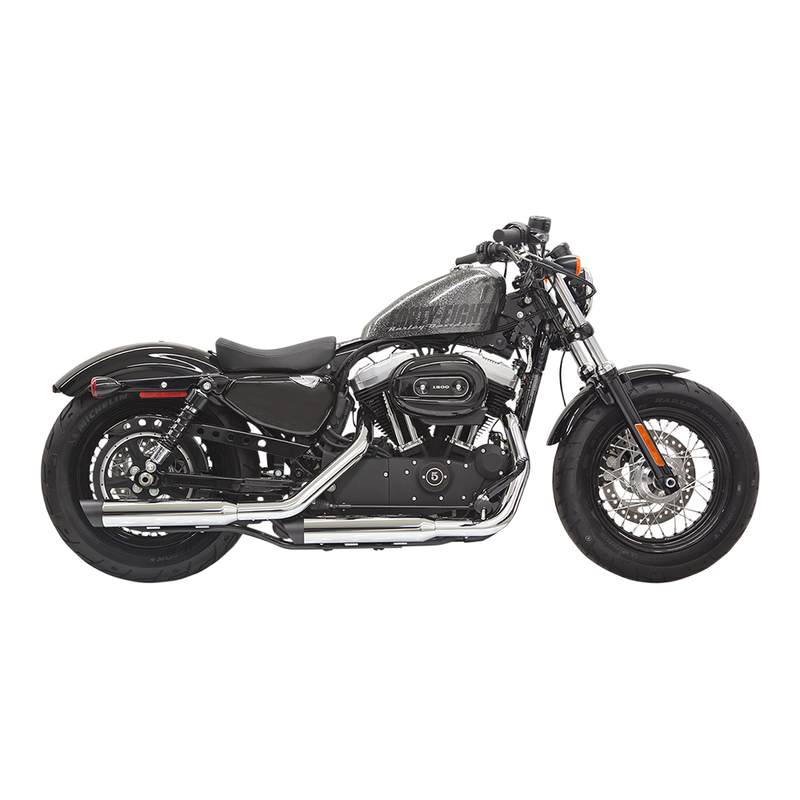 Bassani Xhaust 3" Firepower Series Slip-On Mufflers for Harley 14-22 Sportster / Chrome / Black slash cut