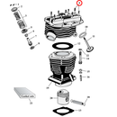 Cylinder Parts Diagram Exploded View for Harley Panhead 9) 48-65 Panhead. Rocker arm studs (set of 8). Replaces OEM: 17647-48