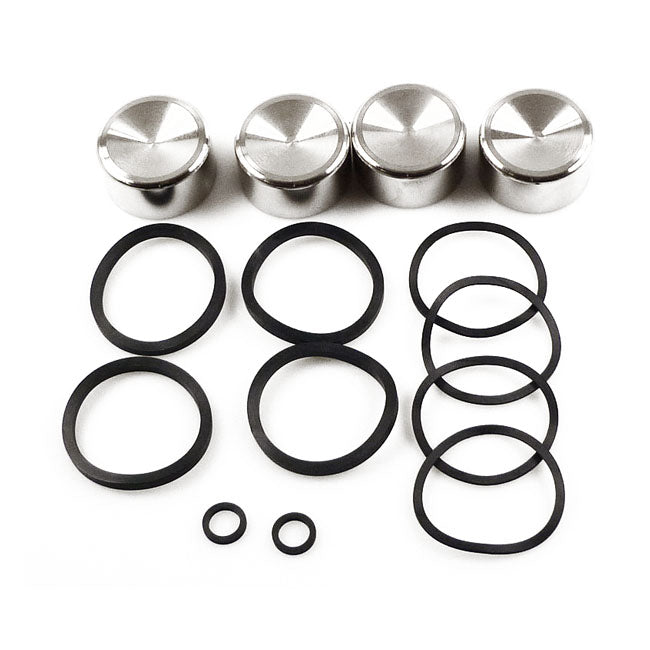 Front Brake Caliper Piston & Seal Rebuild Kit for Harley 00-07 Big Twin (excl. Springers) (4 pistons incl. seal kit) (Replaces OEM: 44313-01)