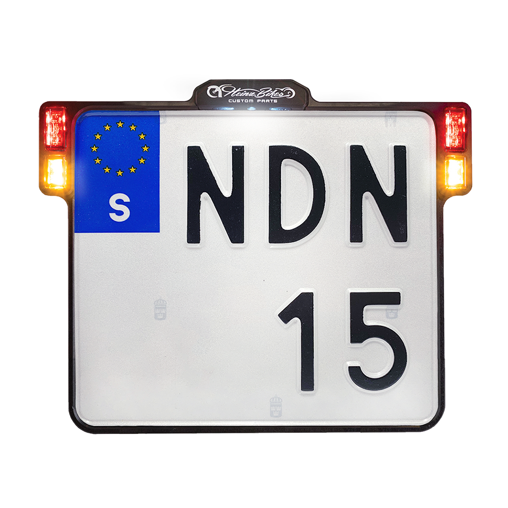Heinz Bikes Universal All In One 2.0 LED Motorcycle Licence Plate Fram