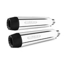 Miller California II Euro 3 Slip-On Mufflers for Victory 10-16 Cruiser / Polished / Tapered Matte Black  - Customhoj