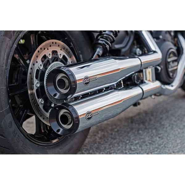 S&S Grand National Slip-On Mufflers for Indian 19-24 Scout models / Chrome