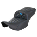 Saddlemen Roadsofa Honeycomb Seat for Harley 24-25 Touring Road Glide / Street Glide / Black / Blue / Without heating / Without backrest  - Customhoj