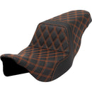 Saddlemen Step-Up Lattice Stitch for Harley 08-25 Touring (excl. 23-25 CVO; 24-25 Road Glide / Street Glide) / Black / Orange  - Customhoj