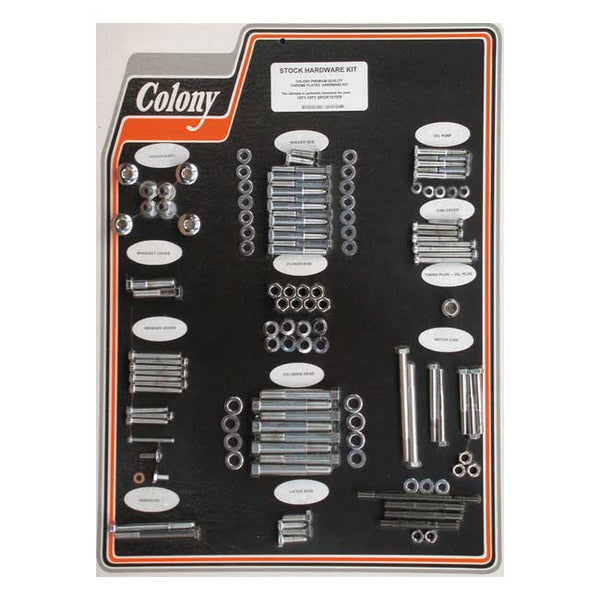 COLONY Skruvkit Harley 71-73 XL MODELS / Krom (OEM Stil) Colony Motor Screw Set HD 30-85 Customhoj