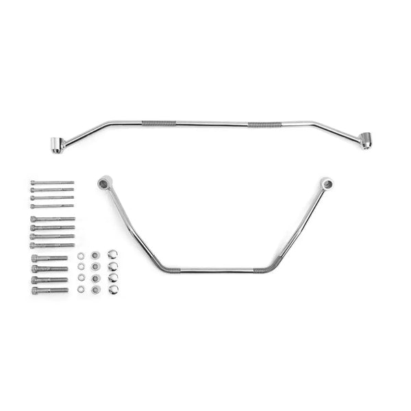 Highway Hawk Universal Motorcycle Saddlebag Support Kit Chrome