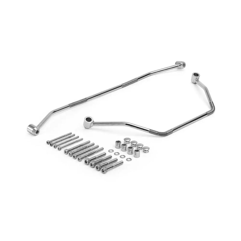 Highway Hawk Universal Motorcycle Saddlebag Support Kit Chrome