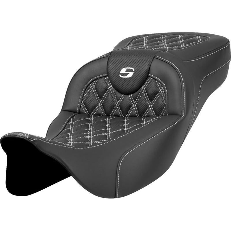 Saddlemen Roadsofa Extended Reach Lattice Stitch Seat for Harley