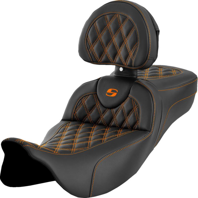 Saddlemen Roadsofa Extended Reach Lattice Stitch Seat for Harley