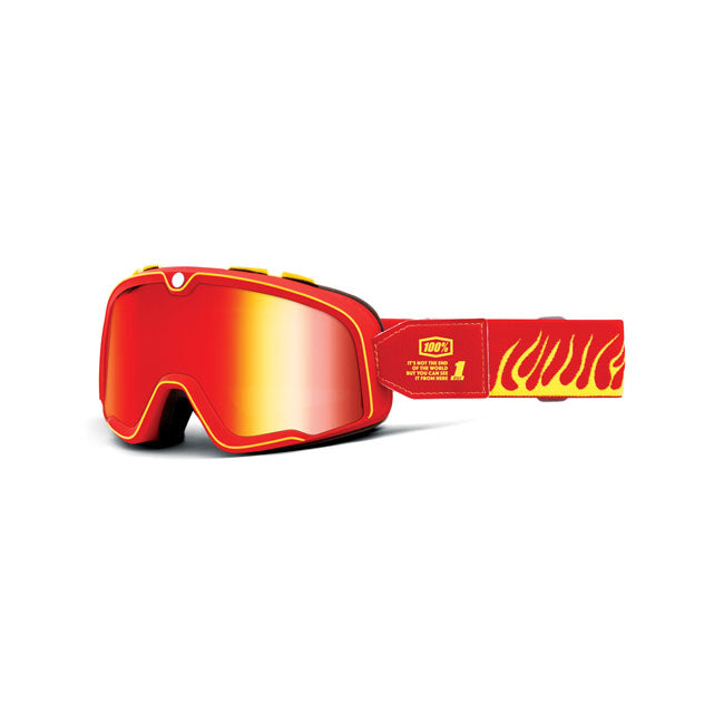 100% Barstow Motorcycle Goggles Death Spray Mirror Red Lens