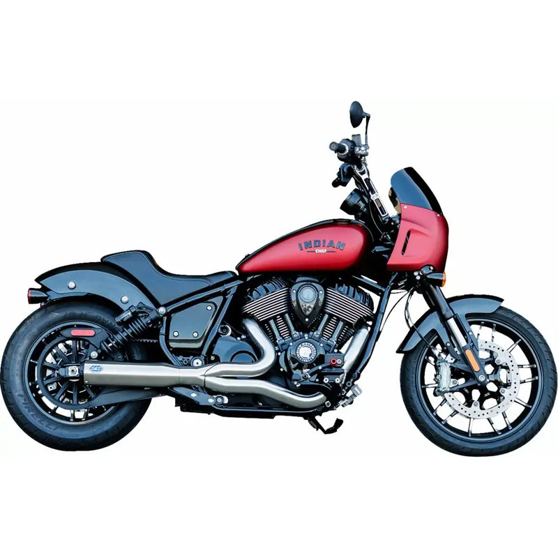 S&S Qualifier Stainless Steel 2-into-1 Exhaust System for Indian