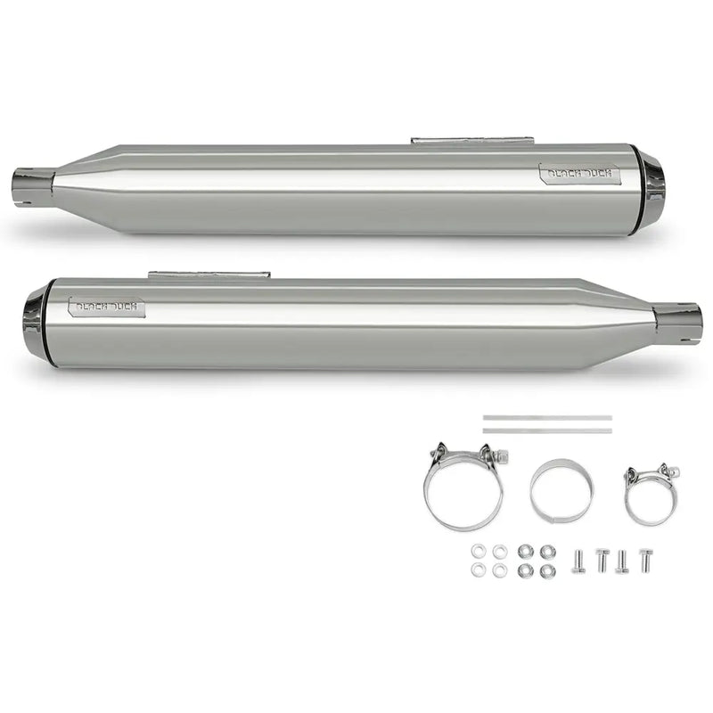 Black Duck Bombardier EC Euro Approved Slip-On Mufflers for Harley