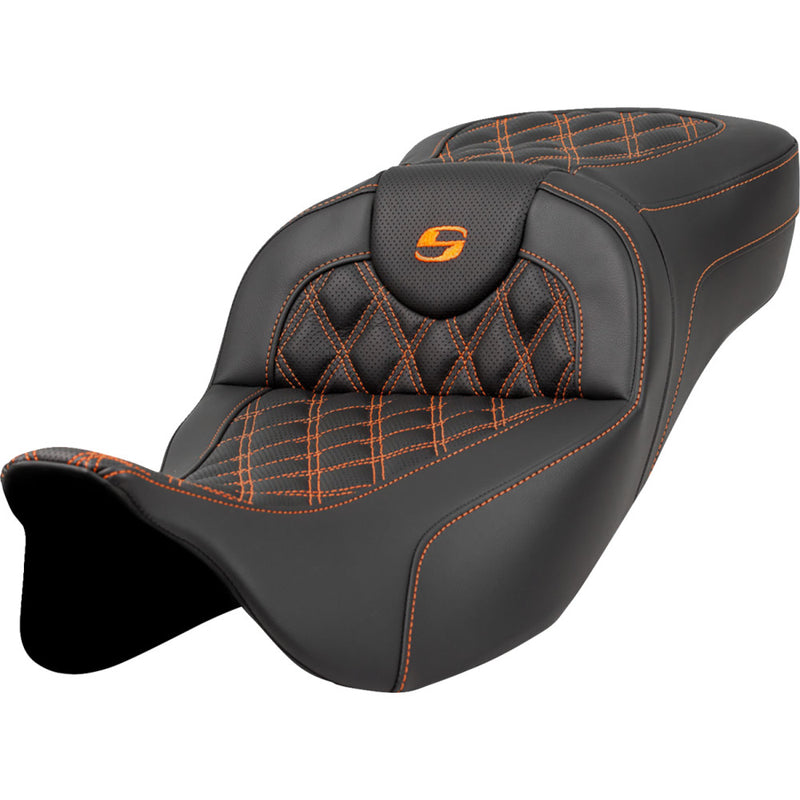 Saddlemen Roadsofa Extended Reach Lattice Stitch Seat for Harley