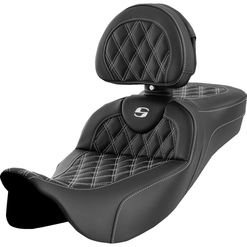 Saddlemen Roadsofa Extended Reach Lattice Stitch Seat for Harley