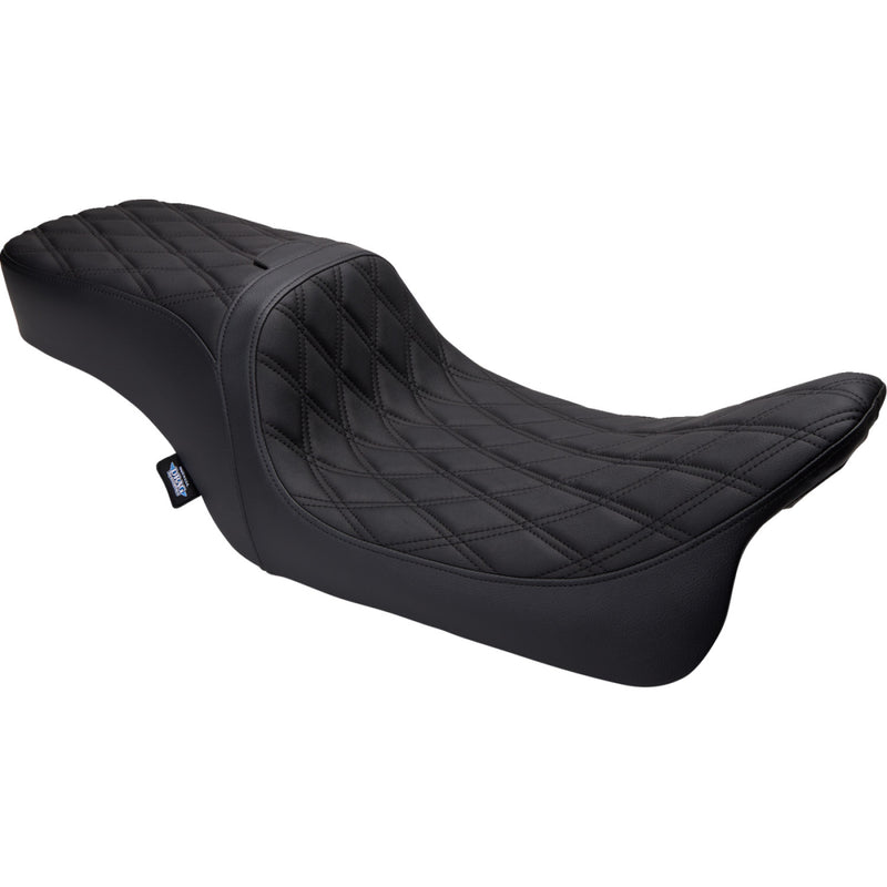 Drag Specialties Performance Predator 2-Up Backrest Receptible Seat for Harley