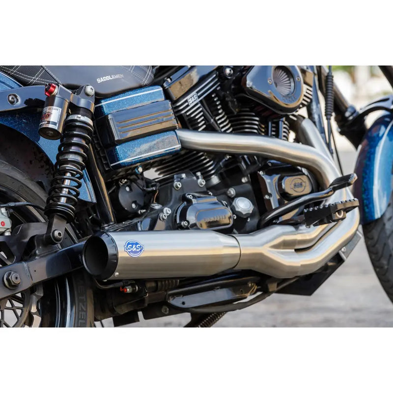 S&S Qualifier Stainless Steel 2-into-1 Exhaust System for Harley