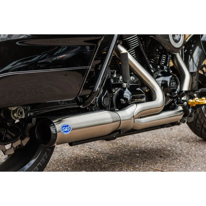 S&S Qualifier Stainless Steel 2-into-1 Exhaust System for Harley