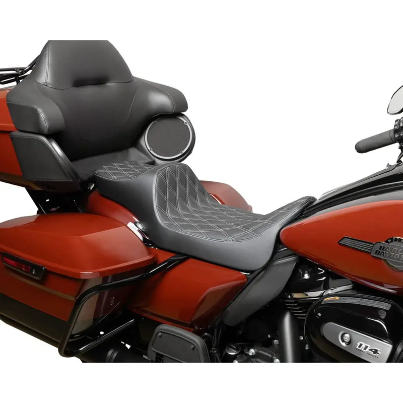 Drag Specialties Predator III 2-Up Extended Reach Seat for Harley