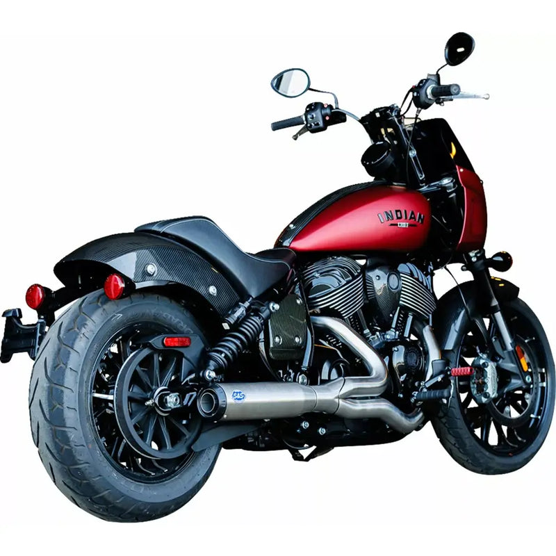 S&S Qualifier Stainless Steel 2-into-1 Exhaust System for Indian