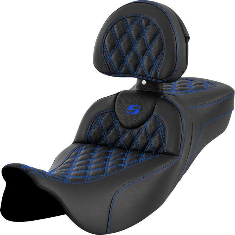 Saddlemen Roadsofa Extended Reach Lattice Stitch Seat for Harley