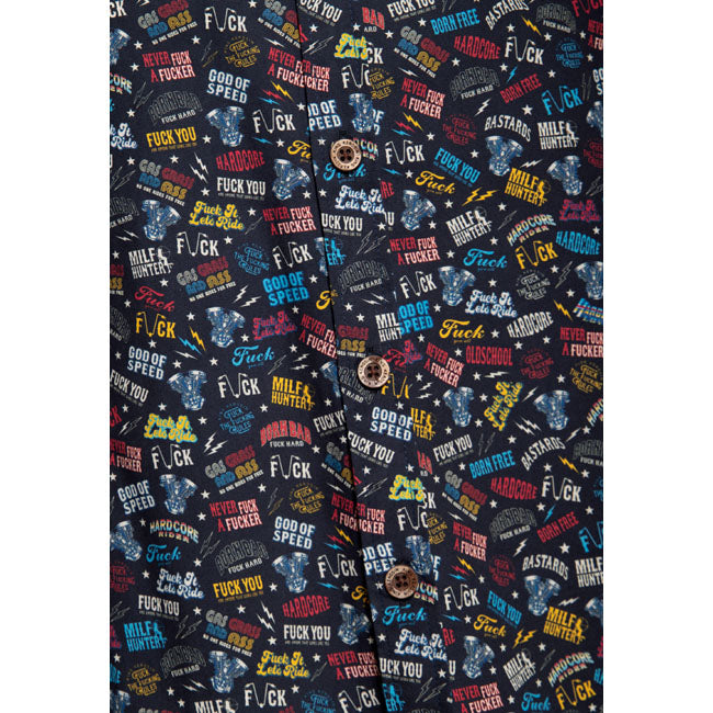 King Kerosin Printed Rebellion Short Sleeve Shirt