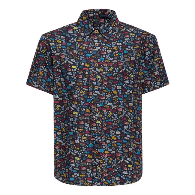 King Kerosin Printed Rebellion Short Sleeve Shirt