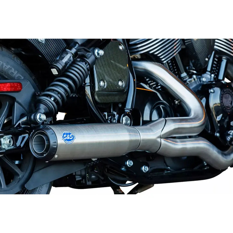 S&S Qualifier Stainless Steel 2-into-1 Exhaust System for Indian