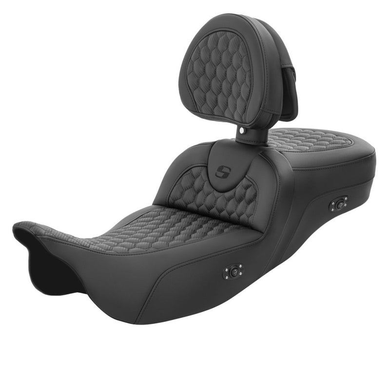 Saddlemen Roadsofa Extended Reach Honeycomb Seat for Harley