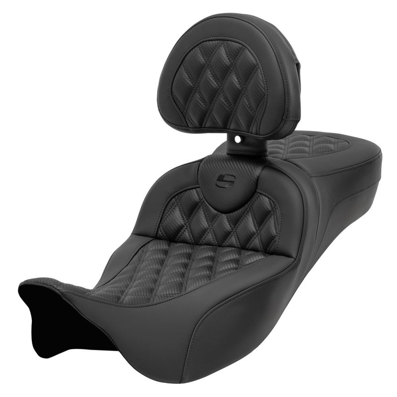 Saddlemen Roadsofa Extended Reach Lattice Stitch Seat for Harley
