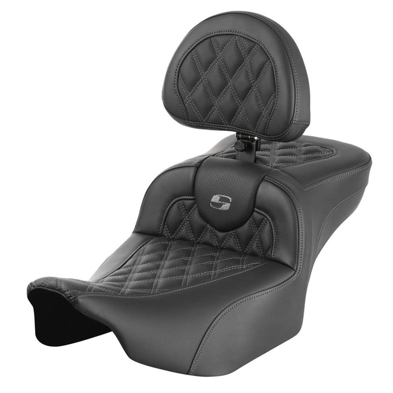 Saddlemen Roadsofa Extended Reach Lattice Stitch Seat for Harley