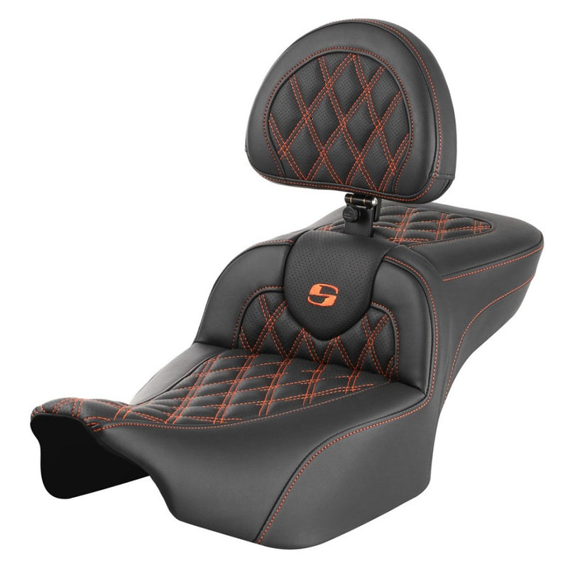 Saddlemen Roadsofa Extended Reach Lattice Stitch Seat for Harley