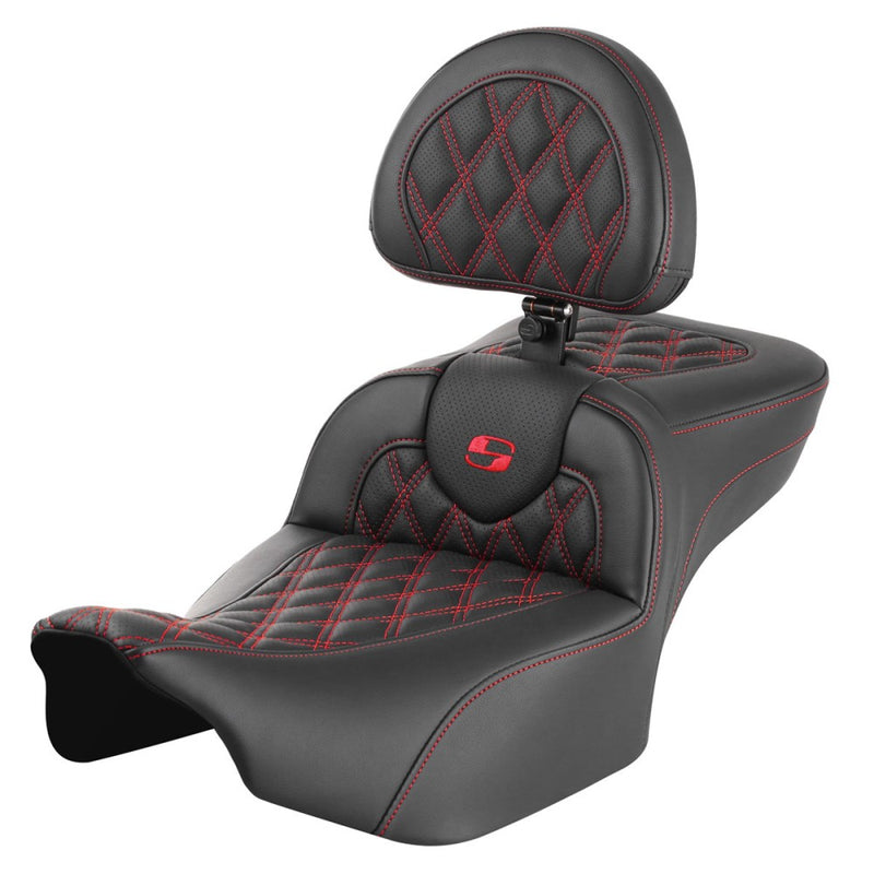 Saddlemen Roadsofa Extended Reach Lattice Stitch Seat for Harley