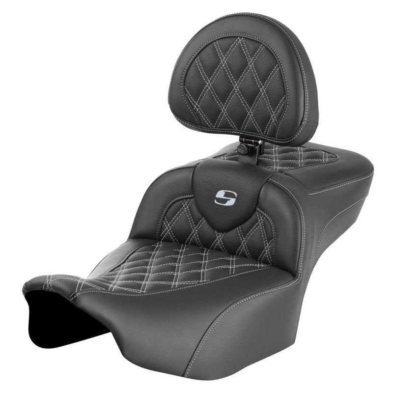 Saddlemen Roadsofa Extended Reach Lattice Stitch Seat for Harley