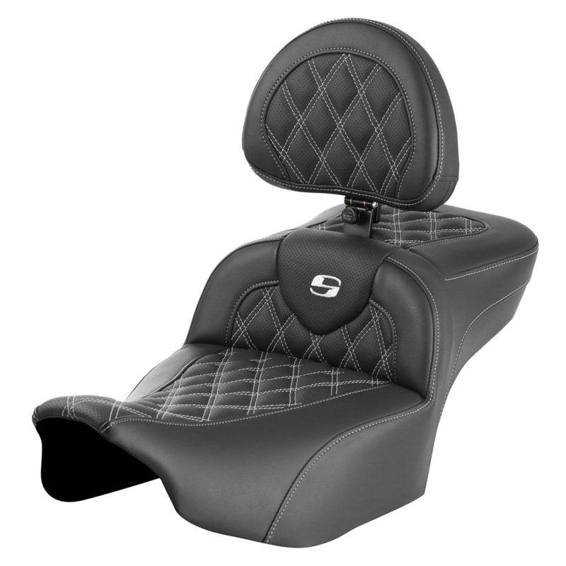 Saddlemen Roadsofa Extended Reach Lattice Stitch Seat for Harley