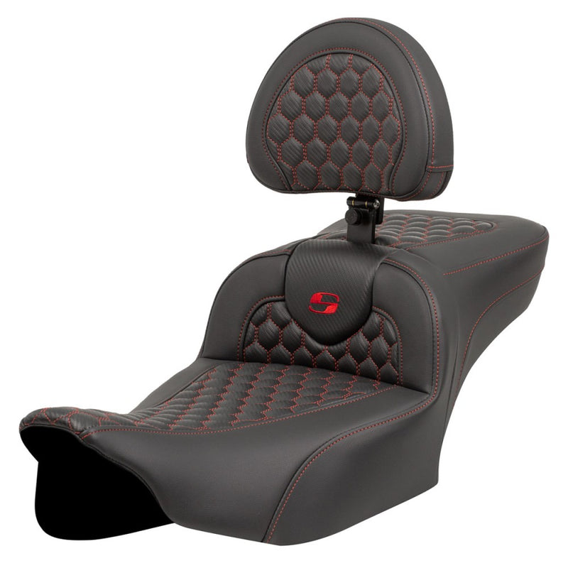 Saddlemen Roadsofa Extended Reach Honeycomb Seat for Harley