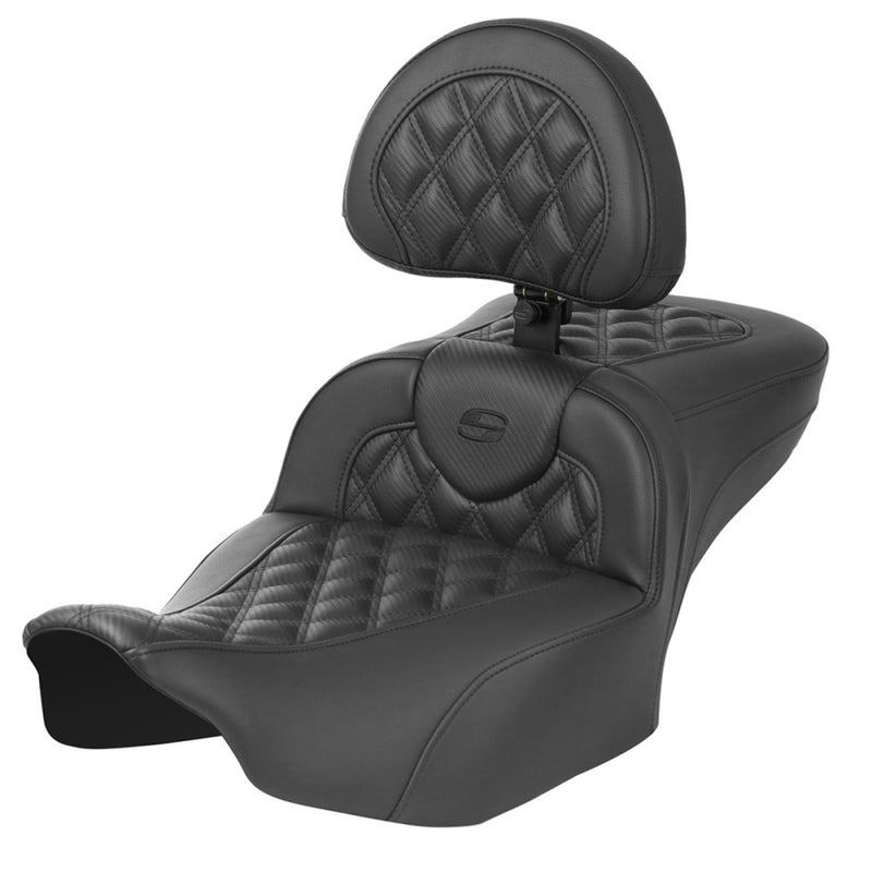 Saddlemen Roadsofa Extended Reach Lattice Stitch Seat for Harley