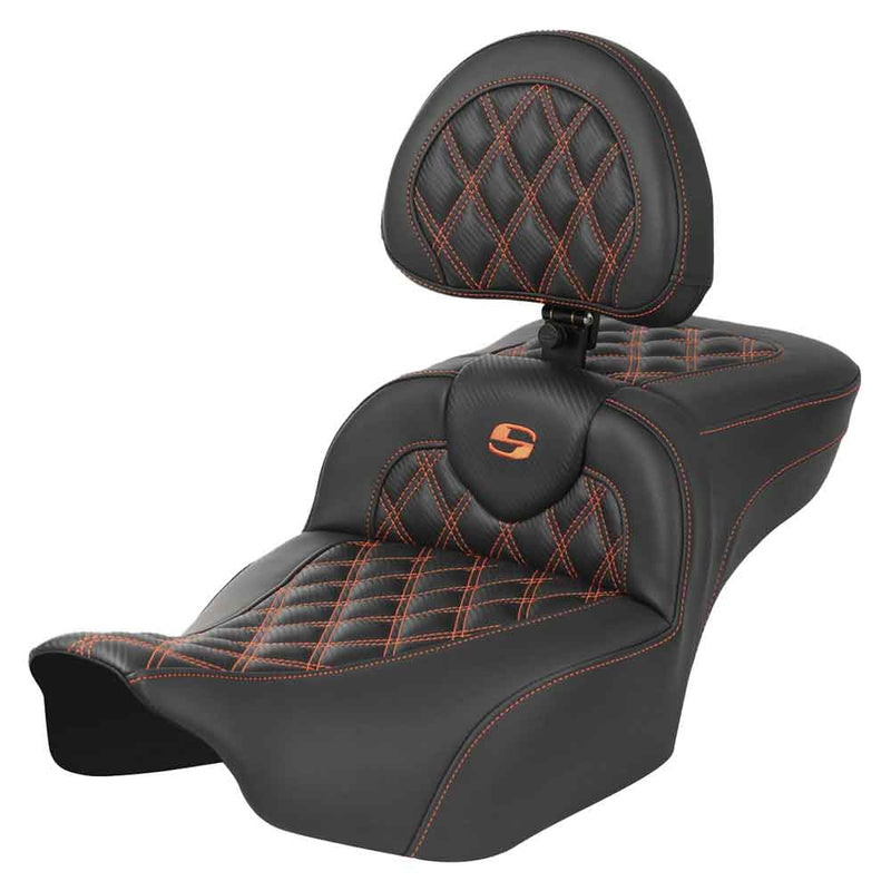 Saddlemen Roadsofa Extended Reach Lattice Stitch Seat for Harley