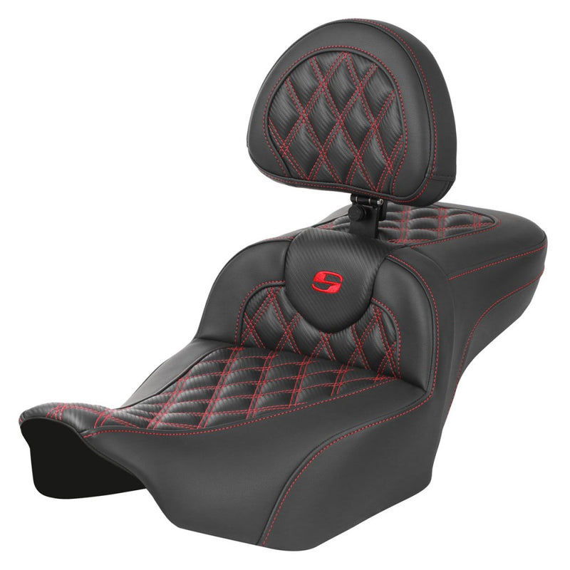 Saddlemen Roadsofa Extended Reach Lattice Stitch Seat for Harley