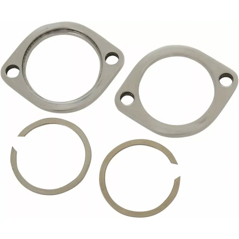 Drag Specialties Exhaust Flanges Early Style & Retainer Set for Harley