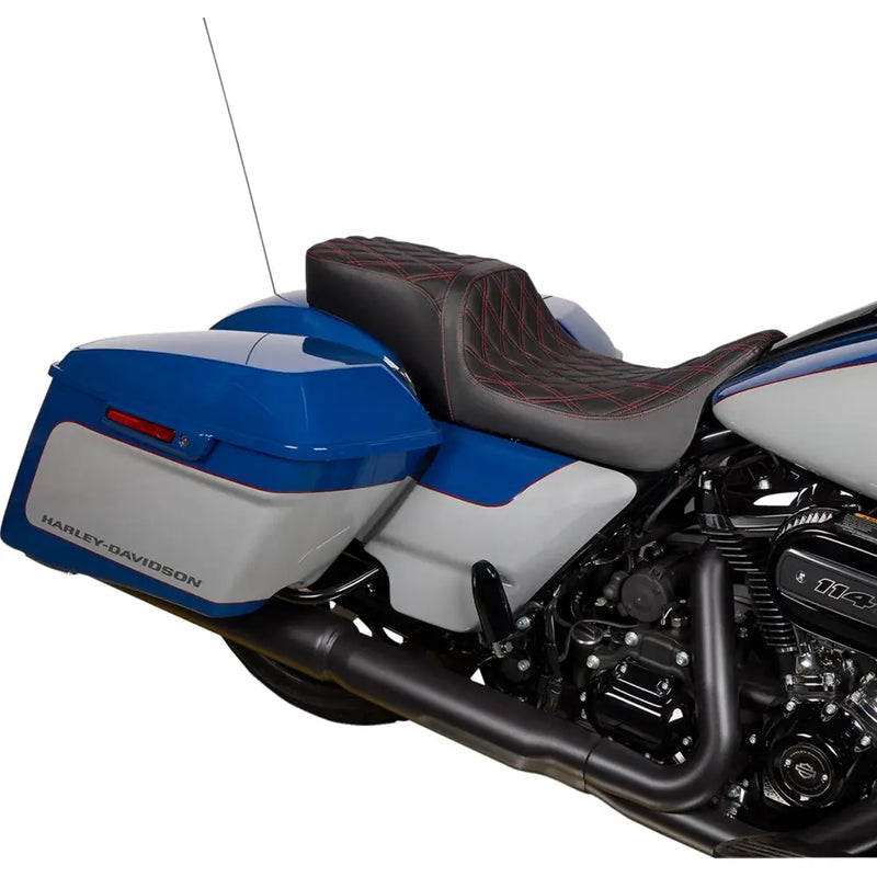 Drag Specialties Performance Predator 2-Up Seat for Harley