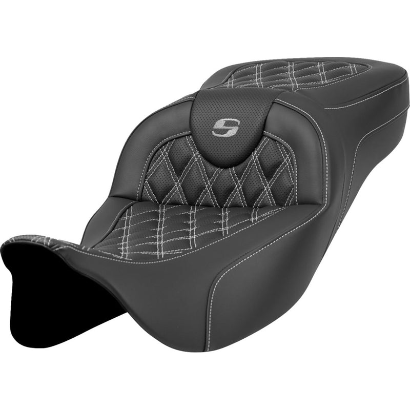 Saddlemen Roadsofa Extended Reach Lattice Stitch Seat for Harley