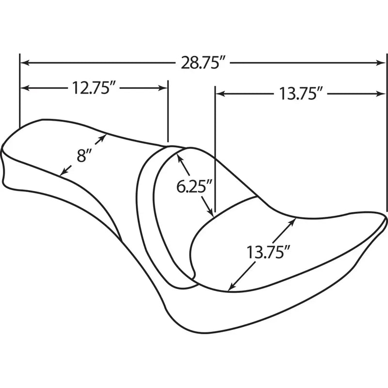 Drag Specialties One Piece 2-Up Seat for Harley