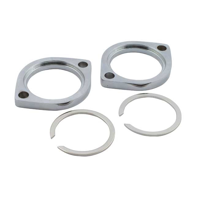 Exhaust Flanges Early Style & Retainer Set for Harley