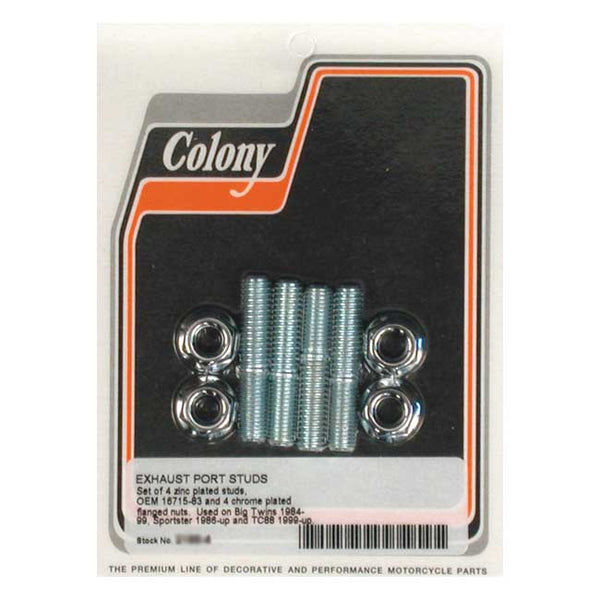 Colony Exhaust Stud & Nut Kit for Harley