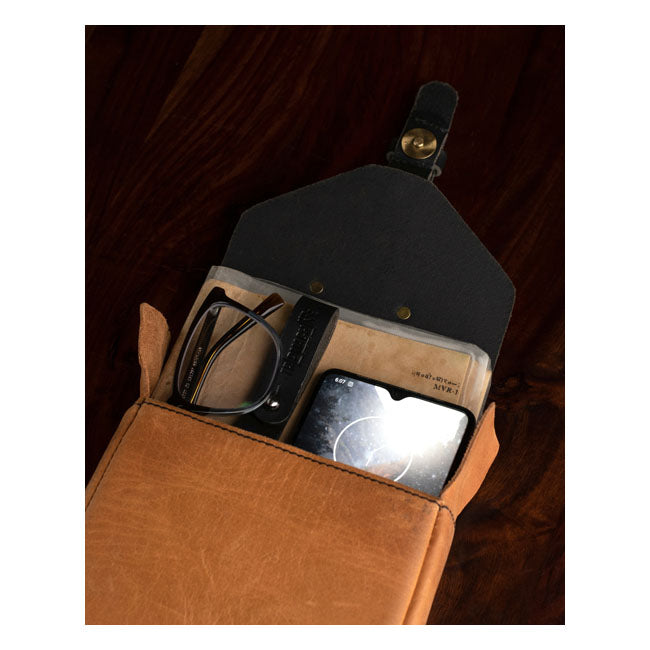 Trip Machine Vintage Leather 1.3L Motorcycle Tank Bag