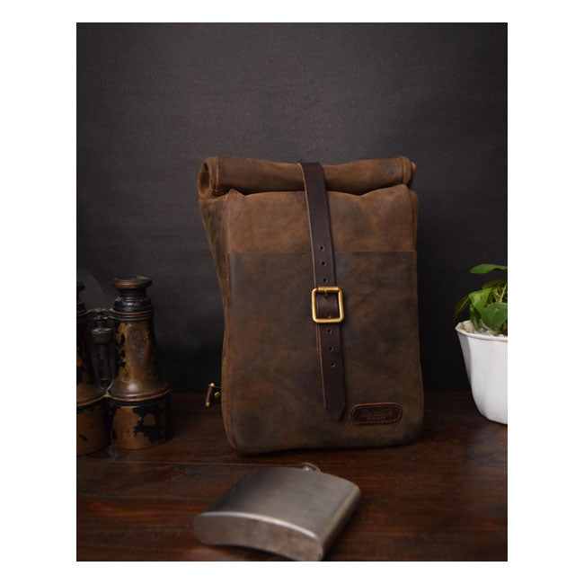 Trip Machine Vintage Leather 3.3L Motorcycle Saddlebag / Shoulder Bag