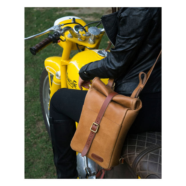 Trip Machine Vintage Leather 3.3L Motorcycle Saddlebag / Shoulder Bag