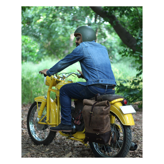 Trip Machine Vintage Leather 15L Motorcycle Saddlebag / Backpack