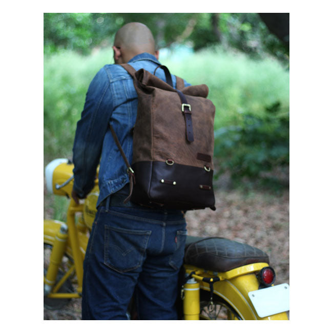 Trip Machine Vintage Leather 15L Motorcycle Saddlebag / Backpack