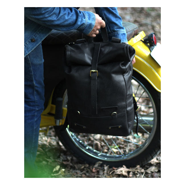 Trip Machine Vintage Leather 15L Motorcycle Saddlebag / Backpack